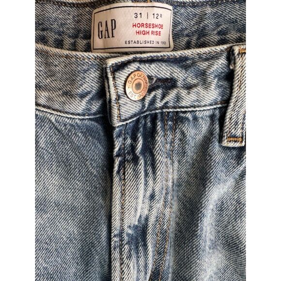 Gap High Rise UltraSoft Horseshoe Jeans Medium Indigo 12/31 - Picture 4 of 8